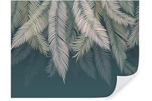 GENERIC Tapeko - Carta da parati jungle, tropicali, fotomurali premium 310x210 cm, stile 3D giungla, tropici, palme, foglie, alberi, pietra, carta da parati 3d per camera letto, soggiorno, verde u48556v2