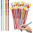 40 Crayons Graphite HB Avec Capuchons Animaux - Crayons Triangulaires Enfant - Cadeau Anniversaire, Fête, École