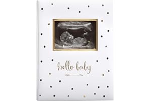 Pearhead Hello Beautiful Baby Memory Book, Milestone Journal, New Mum Gift, Newborn Baby Keepsake, UK English Version, Polka Dot