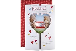 Hallmark Tarjeta de San Valentín para marido, tarjeta del día de San Valentín, bonito diseño troquelado, diseño plegable de puerta, color blanco