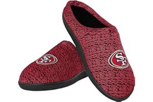 FOCO Men's NFL Logo San Francisco 49Ers Poly Knit Cup Sole Slipper, Team Color, 13-14