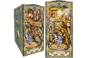 KINGSTORA DIY Book Nook Kit, Magic LED Bookend, Touch Control, Ambient LED Lighting, Creative Versatile Home Decor (Green Fair (dust cover))