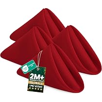 YUWEN Set di 12 tovaglioli in Tessuto Misto Cotone e Lino a Righe semplici (40 x 30 cm) per Eventi per Uso Domestico