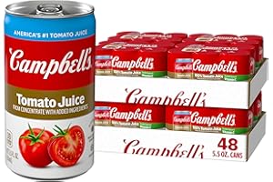 Campbell's 100% Tomato Juice, 5.5 fl oz Can (48 Pack)
