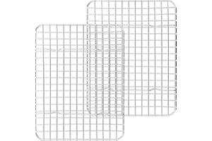Joyfair - Set di 2 griglie per cottura in acciaio inox, per cottura e forno, rettangolare, 24,7 x 19,1 cm, per cottura e forno, 2 pezzi