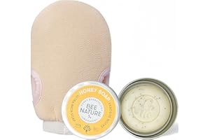 ‎BEE NATURE Bee Nature - Peeling Seife mit Seifenschale - Gesicht und Körper + Peeling-Handschuh - 100g