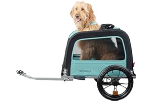 Retrospec Rover Hauler Fahrradanhänger für Kleine und Mittelgroße Hunde – Faltbarer Rahmen mit 40,6 cm Rädern – Rutschfester Boden und Interne Leas Haustier