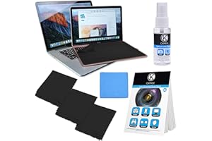 Camkix Ensemble de Nettoyage de Couverture en Tissu Microfibre - Compatible avec Apple Macbook Air Retina 13 et Pro 13 ” - 4X Tissu de revêtement de Clavier, Tissu, livret pour Le Nettoyage et Spray