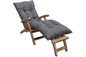 ‎BANANAIR bananair - Auflage Gartenliege Sonnenliege - Dick, Ultra Bequem, Stepp-Design - Made in France - Liegenauflage mit Klettverschluss (185x60x15 cm, Grau)