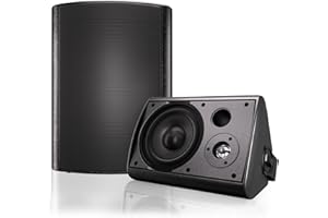 Herdio 6.5'' Bluetooth Diffusori da esterno, Altoparlanti da esterno impermeabile 400W con montaggio a parete con stereo espansivo, durata per tutte le stagioni, per patio, feste in casa, Nero