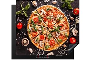 KitchenYeah© Cubre Vitrocerámica - Protector Vitroceramica Induccion 59x51 cm - Tapa Vitroceramica - Protector de Vitroceramica Pizza - Verdura - Hierbas - Cocina - Industrial