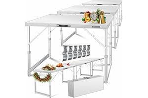 KESSER® Table Multifonctions Professionnelle 3 Pièces, 100 x 60 cm, à Tapisser 30 kg de Charge, Avec Fonction de Rallonge, Pliante, de Brocante et d'Appoint