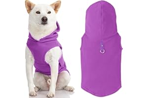 Gooby Every Day Fleece-Weste für kaltes Wetter, mit Kapuze für kleine Hunde, Größe M, Violett