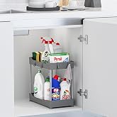 Gri 2 Katlı D&uuml;zenleyici Mutfak ve Banyo Rafı