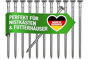 Gardemics Aluminium Nägel für Nistkästen & Futterhäuser - Perfekt für eine baumfreundliche und ungefährlicher Befestigung - Inkl. Gratis E-Book - 12 Stück 4,5x80 mm