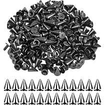 Punkklinknagelset – 50 Stuks 9,5 Mm + 10 Stuks 24 Mm – Met Schroeven – Zwart, Metaal – Voor Tassen, Jassen, Riemen En Schoenen