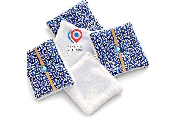 5 Carrés Démaquillants Lavables, JaMoonLBV JmL® Made in France - Coton Démaquillant Réutilisable Visage Doux, Écologique, Économique - Disques Démaquillants Bambou Épais - Lot Lingettes Démaquillantes