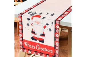 TRUKAFIE Runner Natalizio da Tavolo, 183 x 33 cm Rosso Runner Natale Centrino Rettangolare Runner Tavola per Decorazioni Natalizie Vacanze per Tavola