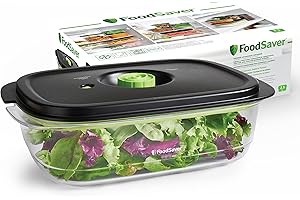 FoodSaver Boîte alimentaire de conservation et marinade | 2,3 Litres | Boîte alimentaire hermétique sans BPA | Anti-fuite | Va au lave-vaisselle, Transparent / Noir