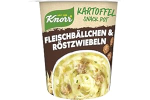 Knorr Kartoffel Snack Fleischbällchen & Röstzwiebeln leckeres Kartoffelgericht fertig in nur 5 Minuten 53 g 1 Stück