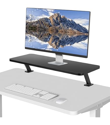 Branch Monitor Stand With Felt Liner - Powder-Coated Steel Desk Shelf & Riser For Ergonomic Workspace (Charcoal, Small)