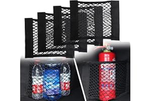 EINESIN Red de Almacenamiento, Nailon, Bolsa de Organizador Tronco de Coche con Redes de Bolsillos Elástica, Botellas, comestibles, Negro, para Carro de automóviles
