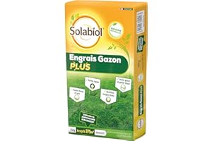SOLABIOL Engrais Gazon Plus - 15 kg - Granulés - Jusqu'à375m² - Nutrition Longue Durée - Gazon Dense & Vert - Action Rapide - Utilisable En Agriculture Biologique SOGAZPLUS15