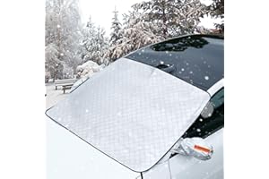 AUCANNIO Car Windscreen Covers, Windscreen Cover for Winter Frost, Universal Size, with Windproof lanyard and Side Mirror Cover for Sun Dust Water Ice Frost Snow Resistant in all Weather (145x110cm)