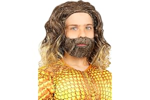 Funidelia | Parrucca Aquaman con barba per bambino Supereroi, DC Comics, Lega della Giustizia - Accessori per Bambini, accessorio per costume - Marroni