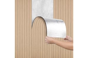 Camiraft Peel and Stick Wall Panels Self-Adhesive Wood Effect Wallpaper Waterproof Insulating Wall Paper 3mm Thick Contact Paper for Kitchen,Living Room,Bedroom,Ceilings,Cabinets,Brown 40x300CM