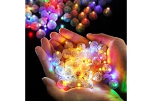 URAQT Led-Ballonglampor Mini Led-Lampor, 100St Vattentäta Mini Runda Blinkande Ballonglampor För Födelsedag, Bröllop, Halloween, Jul, Fest, juldekoration (50 Varm Vit + 50 Färg)