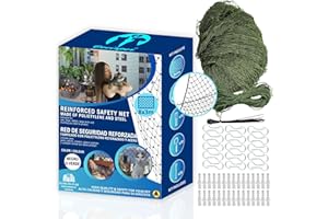 BECISPER - Filet pour Chats Renforcé - Disponible en 2 Tailles et Couleurs au Choix - Filet pour Chats Terrasse - Filet pour Chats Fenêtre - Filet de Sécurité pour Chats et Enfants (Vert, 8X3M)