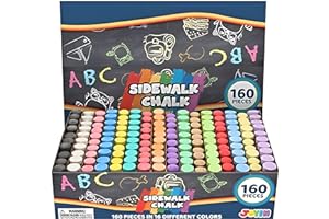 ‎JOYIN JOYIN Washable Sidewalk Chalks Set Non-Toxic Jumbo Chalk for Outdoor Art Play, Painting on Chalkboard waschbare Straßenmalkreide Kinder-und Lehrerkreide Set (160 Stück)