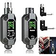 Pivdo Wireless Receiver and Transmitter Adapter System, Rechargeable Converter with 80 Feet Range for Dynamic Microphone, Audio Mixer, Electric Guitar, Bass - Guitar Wireless System