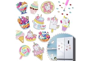 Flnlano Gifts for Girls 6 7 8 9 10 11 Year Old - Diamond Painting Kits for Kids Ages 6-12, Diamond Art and Crafts for Boys Girls, Birthdays for Kids 5-8 Years Old Refrigerator Magnets