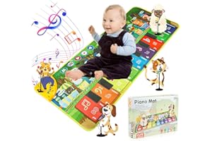 Carehabi Tappeto Gioco Bambini 1 Anno Regalo Bambina 1 Anno Giochi Bambini con 19 Canzoni e 9 Tasti del Pianoforte Giochi Musicali per Ragazze 1 2 3 4 5 6 Regali di Natale