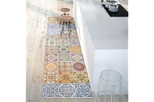 CREARREDA Tappeto Cucina in Vinile Passatoia Cucina Tappetino da Cucina Antiscivolo Lavabile con un Panno con Stampa 100% Made in Italy