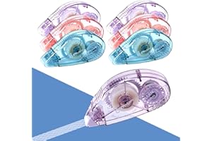 FYGUARD 6 Pack Scrapbooking Supplies, 8m x 8mm Glue Tape Scrapbook Tape Double Sided Tape Dispenser Transparent Glue Roller Scrapbook Accessories for DIY Crafting Envelope Sealing (Pink&Purple&Blue)
