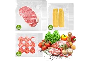 Aischens 45 Sachets de Sous Vide pour Aliments, 15x26x28 cm & 15x26x34 cm & 15x33x38 cm, Réutilisables avec 3 Pinces. Sachets de Stockage avec Valve à Air pour Conservation sous Vide