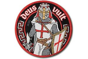 M-TAC М-tac Deus le veut Crusader Moral patches embroidered militaire et tactique armée avec crochet de maintien Rouge