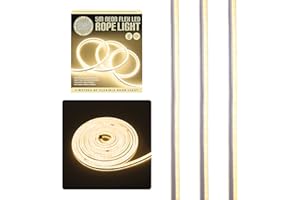 Global Gizmos 47530 5 Metre LED Strip Lights / Flexible Rope Lights / Neon Style Glow / Great for Bedrooms & TV Backlight / Indoors or Outdoors / Warm White Colour
