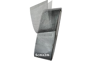 FloraVigo Zestaw naprawczy moskitiery, samoprzylepna taśma naprawcza, siatka na owady, silna przyczepność, wodoszczelna, trwała, 5 cm x 2 m (czarna)