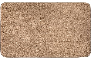 MIULEE Tapis Salle de Bain Tapis d'Entrée Tapis de Douche Antidérapant Tabis Absorbant Tapis Moelleux Microfibre WC Toilette Baignoire Sortie Cuisine Salon Chambre Marron 40x60cm