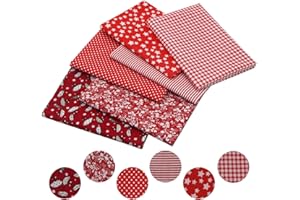 aufodara 6 Stück 50 x 80 cm Baumwollstoff Stoffpakete Groß Patchwork Stoffe Baumwolle, Baumwollstoff Meterware, Stoffe zum Nähen, Patchwork Stoffpaket zum Quilten DIY Basteln Handwerken (Rot)