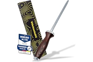 Netrox - Premium Wetzstahl für Messer schärfen – Hochwertiger Profi Messerschärfer Schleifstab für langanhaltende Schärfe – Messerstahl, Wetzstab, Küchenwerkzeuge, Knife Sharpener, Schärfstab