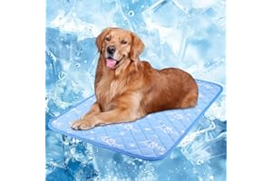 MYLUNE Home Kühlmatte für Hunde,wendbare Haustierunterlage kühl und warm,Schlafmatten für Hunde und Katzen in Käfigen,maschinenwaschbar,langlebig,weich,selbstkühlend,XL 150x100 cm,Blau