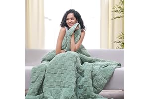 Drewin Gewichtete Decke, Queen-Size-Größe, klassisch, weich, Jacquard, kariert, Sherpa, gewichtete Decken für natürlichen und beruhigenden Schlaf, gemütlich, flauschig, schwere Decke für Sofa, Bett,