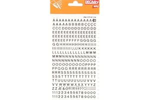 APLI - Buchstaben und Zahlen übertragbar, 5 mm, Schwarz, 730 Stück pro Packung