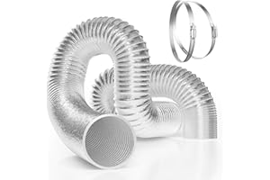 VIVOSUN 15cm 7,6m Flexibler Luftkanal aus Aluminium für Belüftung, Inklusive 2 Schlauchschellen aus Edelstahl, Mehrschichtiges Schlauch Ventilationsset für Ventilatorsystem, HVAC-Lüftung
