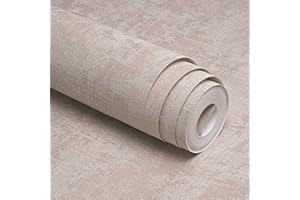 Beswitory Industrial Textured Concrete Effect Light Brown Wallpaper Decorative Luxury Wall Paper with Distressed Pattern, Textured Finish & Metallic Detailing for Living Room, Bedroom, Fireplace